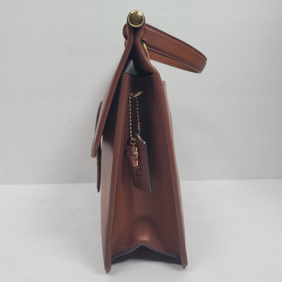 Coach Restored Willis Top Handle Women's Brass 1941 Glove Tanned Saddle Bag - Picture 3 of 11